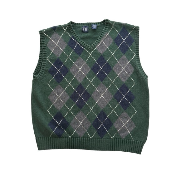 GAP Other - Vintage 90s Gap Argyle Sweater Vest Mens XL Preppy Academia Heritage Classic